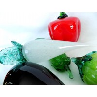 LOT 6 pcs Hand Blown Murano Style Art Glass Vegetables Life Size Pepper Eggplant   263502743352